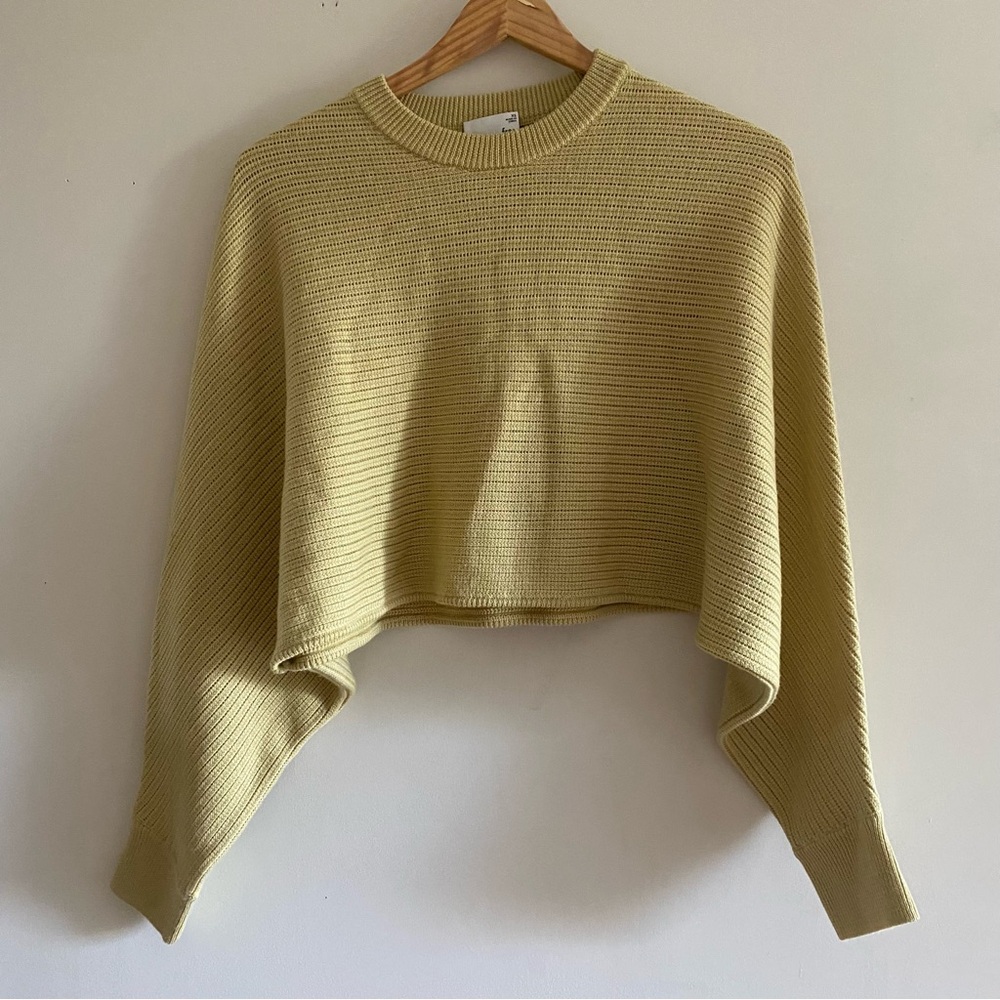 Aritzia Wilfred Free Lolan Cropped Ribbed Knit Sweater